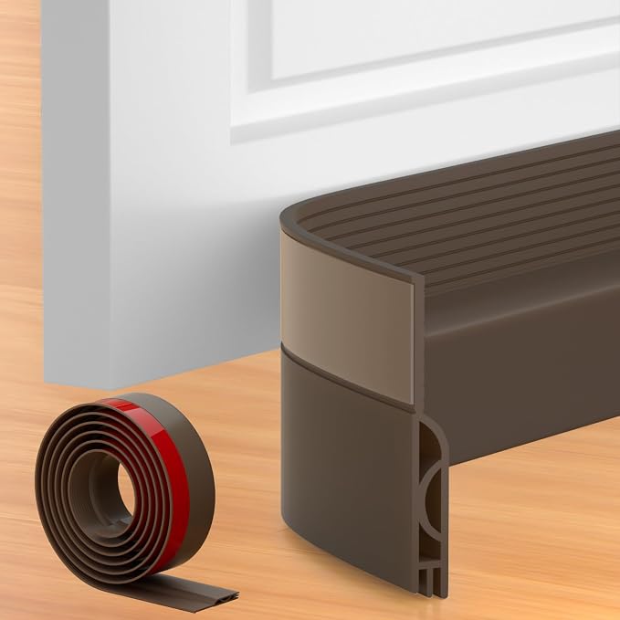 Door Draft Stopper, Door Sweep, Weather Stripping Seal 39Inch Brown | Silicone by Beoguy