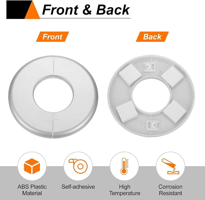 HARFINGTON 2pcs Wall Split Flange 33.5mm/1.3" Self-Adhesive Plumbing Cover - Image 5