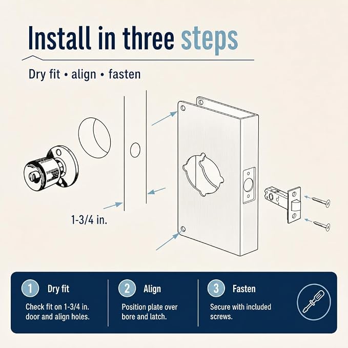 Prime-Line U 9551 Stainless Steel Lock and Door Reinforcement Plate - Image 4