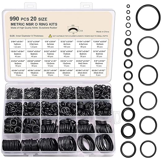 990PCS Seal Rubber O-Rings Assortment Set by Unknown