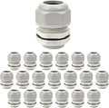 20 Pack NPT 1/2" Cable Glands Waterproof Adjustable 6-12mm Cable Connectors by LeMotech