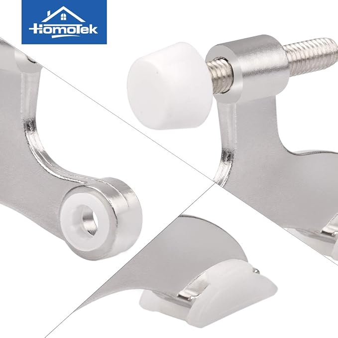 HOMOTEK 4 Pack Hinge Pin Satin Nickel Door Stopper, Adjustable Deluxe Heavy - Image 5
