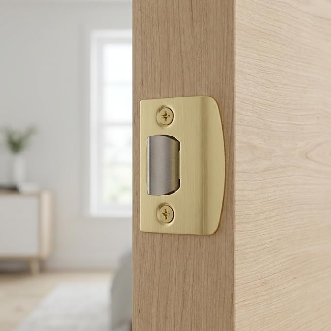 2Pcs Door Strike Plate Door Latch Plate Brass Univeral Strike Plates - Image 5