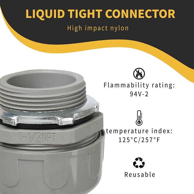 Conduit Connectors, 1-1/2 Inch, Non-Metallic, - Image 4