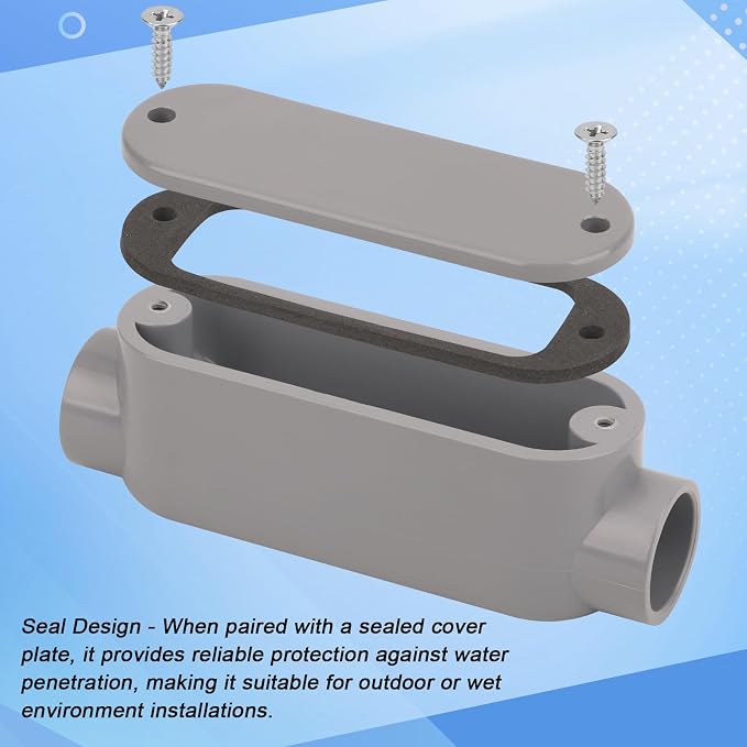 4Pack 1/2 Inch Rigid PVC Conduit Body Type LL 0.50IN PVC Conduit Bodies LL Type - Image 3