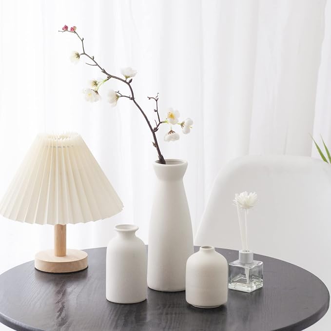 CEMABT White Ceramic vase Set-3 Small Flower vases - Image 6