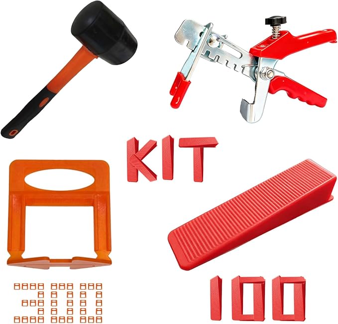 4-in-1 Tile Leveling System Kit, including tile spacers, reusable wedges by Unknown