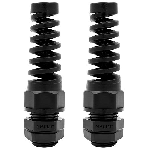 Strain Relief Cord Connector, LISTENJIALE 2Pcs NPT 1/4" Waterproof Cable Gland by LISTENJIALE