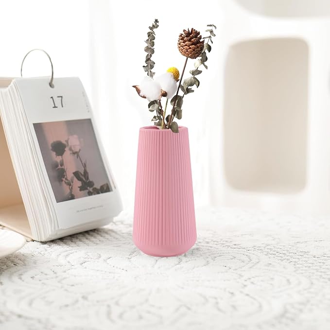 All Pink Ceramic Vase, GUKJOB Small Cute Flower Vase - Image 4