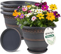 10 Inch Plaid Plant Pots 4 Pack by Usocik