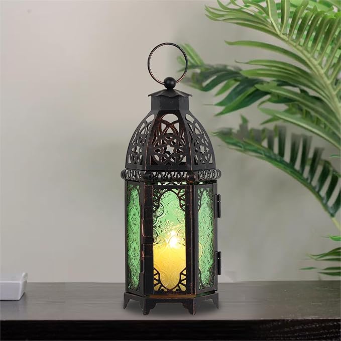 NEEDOMO Hanging Moroccan Lantern, Metal Lanterns Decorative Indoor Outdoor - Image 2