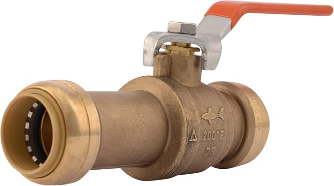 SharkBite 1 Inch Slip Ball Valve, Push to Connect Brass Plumbing Fitting by SharkBite