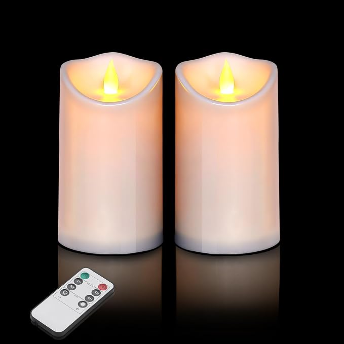 Flameless Candles 4" 5" 6" Outdoor Indoor Pillars Battery Operated Flickering by Artmarry
