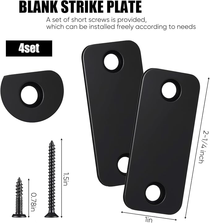 Blulu 4 Set Door Hole Cover Plate Blank Strike Filler Plate, Increase Home - Image 2