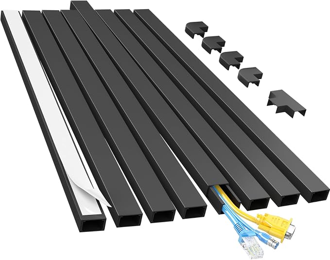 Yecaye Cord Covers for Wires on Wall, W0.95in H0.55in, Medium Cord Organizer by Yecaye