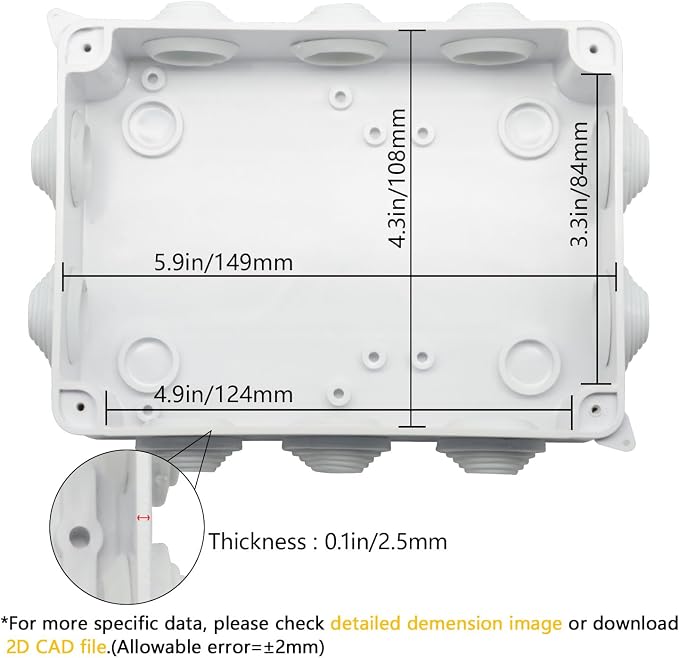 ABS Plastic Dustproof Waterproof IP65 Junction Box Universal Electrical Project - Image 3