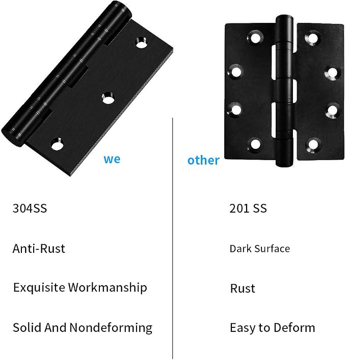 Commercial and Residential 3" x 2.5" 304 Stainless Steel Door Hinges, 3 Inch - Image 6