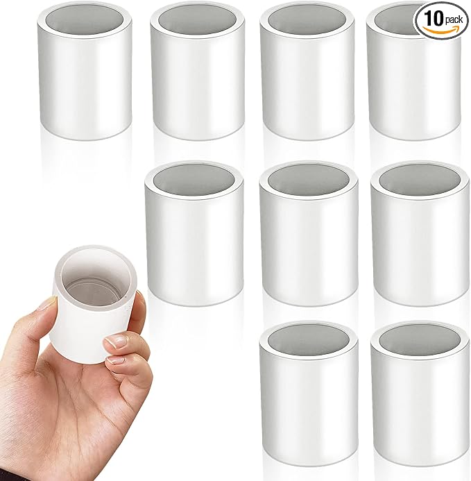 10Pcs White PVC Pipe Couplings by Boltigen