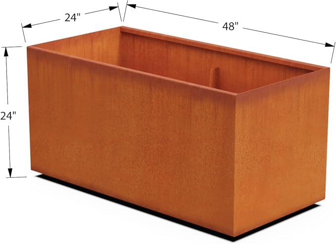 Corten Steel Planters Large Rectangular Planters - Image 5