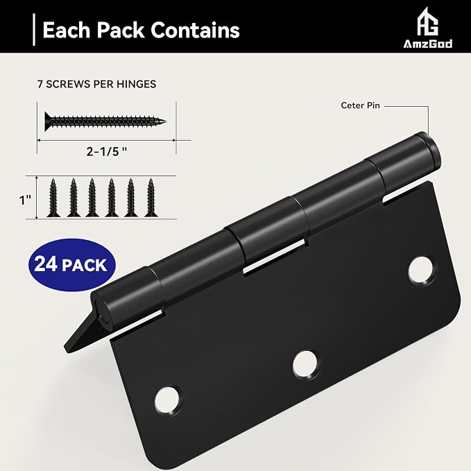 Door Hinges Matte Black - Image 3