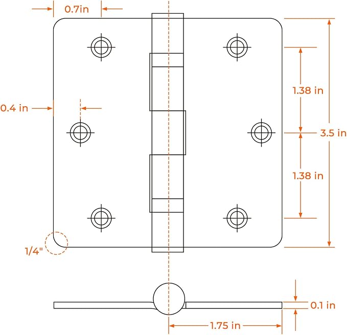 Ball Bearing Door Hinges 3 Pack 3.5 Inch Stainless Steel Matte Black Door Hinges - Image 5