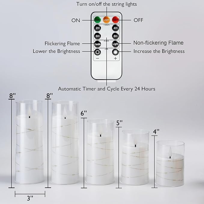 Homemory Pure White Flameless Candles - Image 7