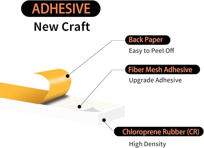 Foam Tape, Weather Stripping, High Density CR, Soundproof, 3/4 in x 3/8 in x - Image 2