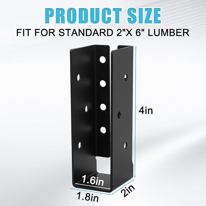 18 Pcs of 2"x 6" Concealed Joist Hangers|Outdoor Concealed-Flange | Q235 Steel - Image 2