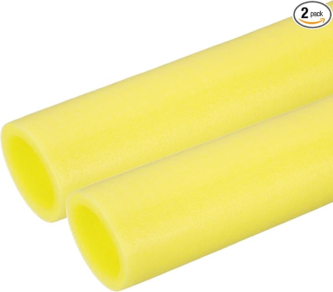 PATIKIL Pipe Insulation Foam Tube Foam Pipe Tubing Covers Yellow 2Pcs | 2-3/8" by PATIKIL