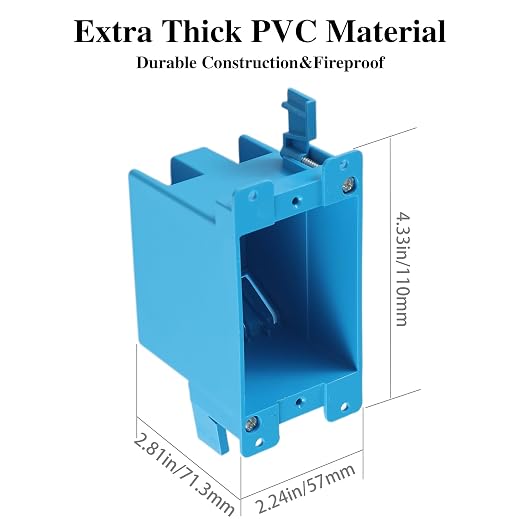 18 Pack Single Gang Electrical Outlet Box, Old Work Box, 14 Cubic Inch Plastic - Image 2