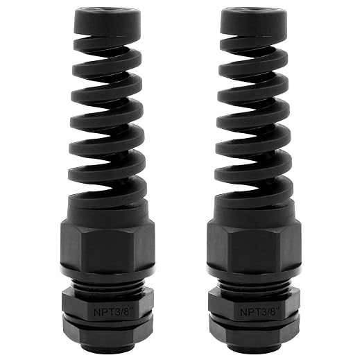 Strain Relief Cord Connector, LISTENJIALE 2Pcs NPT 3/8" Waterproof Cable Gland by LISTENJIALE