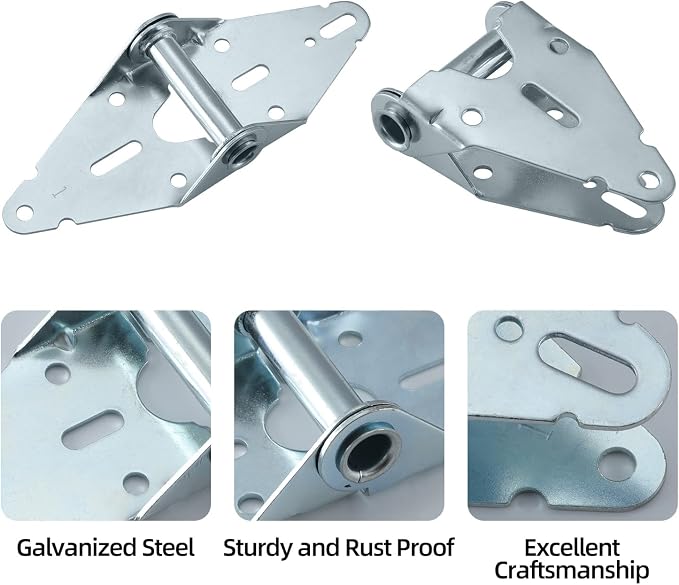 Garage Door Hinge #1, 14 Gauge Steel Replacement, Galvanized, 4 Pack | - Image 2