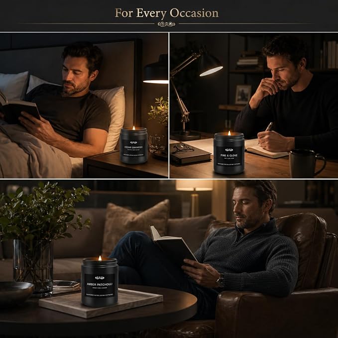 6 Pack Candles for Home Scented Aromatherapy Candles Gifts Set for Men - Image 7