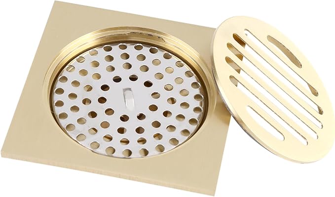 flexman Floor Drain, Brass Great Stripe Round Hole Drain Pipe Household Tool by flexman