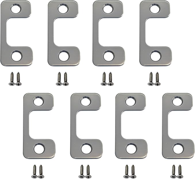 Solid Brass Deadbolt Strike Plate, Adjustable Jamb Plate, by QCAAHardware