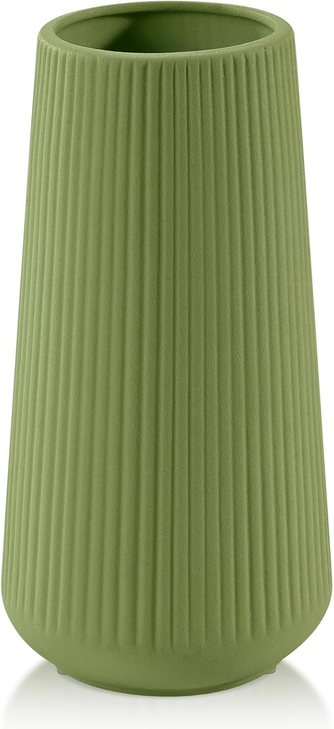 Saga Green Ceramic Vase, GUKJOB Small Cute Flower Vase by GUKJOB