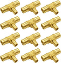 Hooshing 12PCS 3/4" x 3/4" x 1/2" Pex Reducing Tee Fittings, Brass Barb Crimp by Hooshing