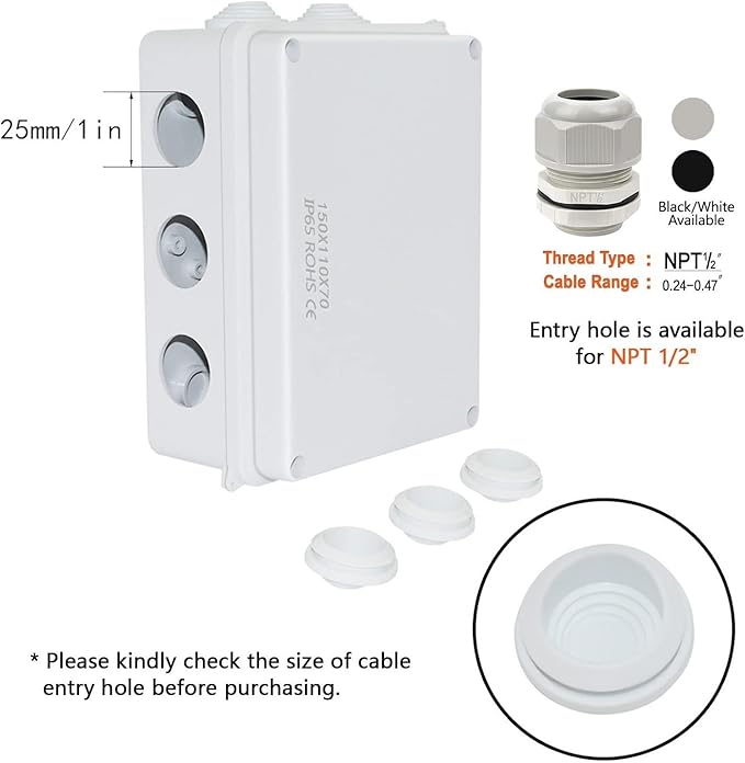ABS Plastic Dustproof Waterproof IP65 Junction Box Universal Electrical Project - Image 5