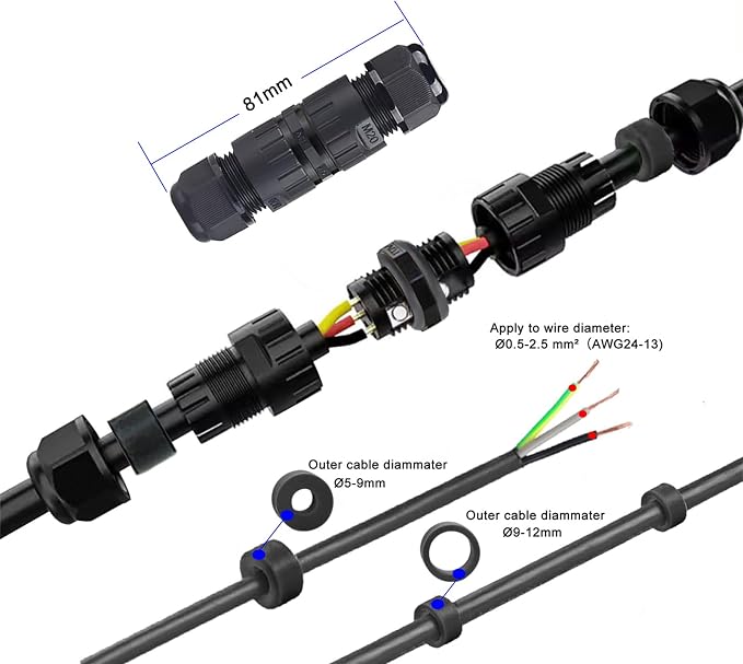 Waterproof Extension Cord Connectors, IP68 Waterproof Junction Box | Extension - Image 5