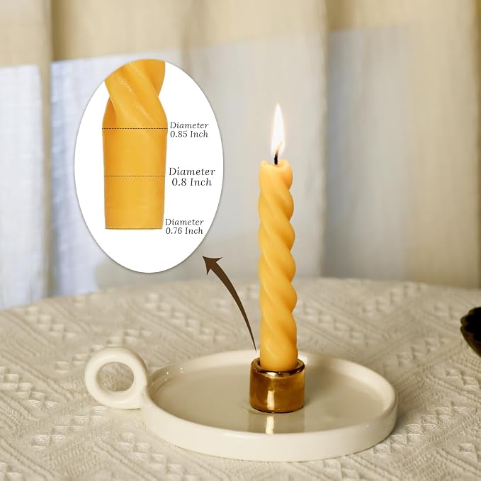 TELOSMA Spiral Beeswax Taper Candles, 7 Inch Tall - Image 3