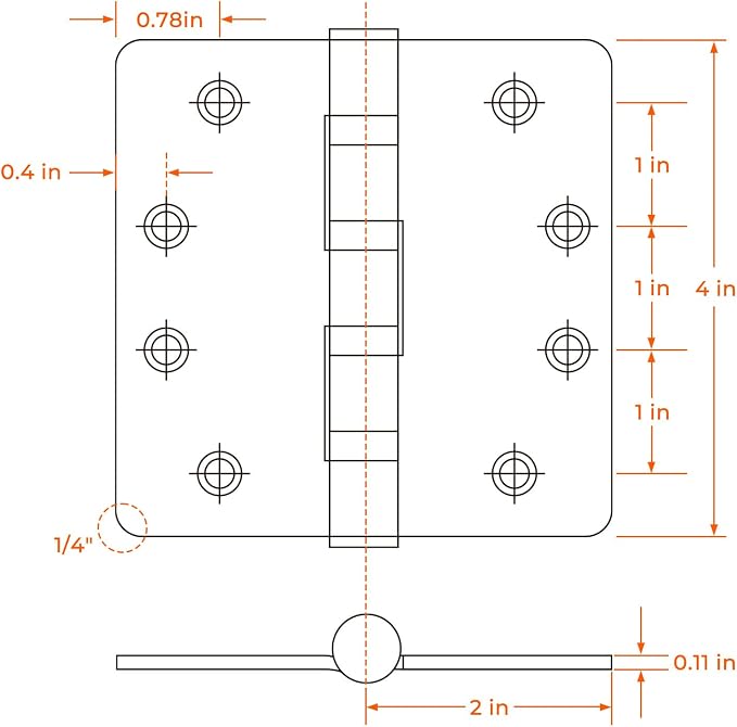 3Pack Haidms Black Door Hinges Heavy Duty Door Hinges Matte Black Ball Bearing - Image 2