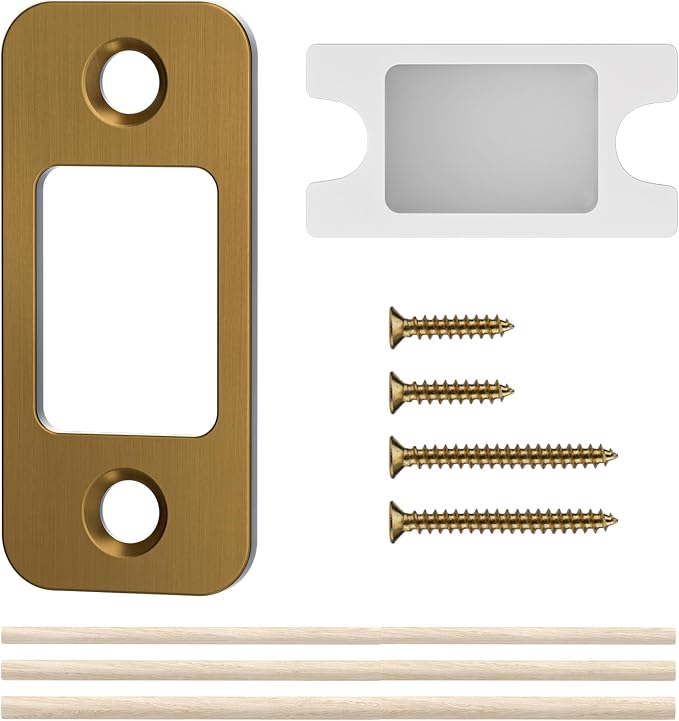 1 Pack Deadbolt Strike Plate Door Backplate, Door Strike Plate by BonKuDoo