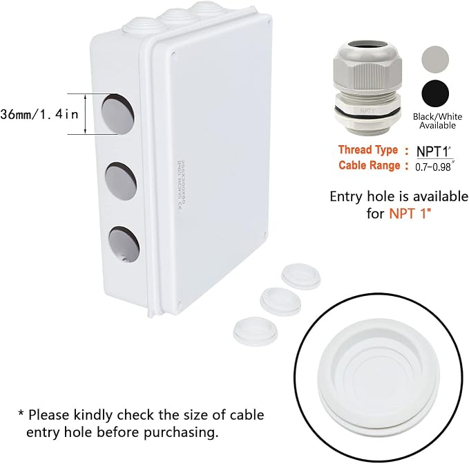 Junction Box, ABS Plastic IP65 Waterproof and Dustproof, Universal Electrical - Image 5