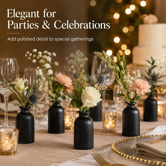 Black Bud Vases Set of 12 - Image 6