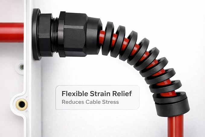3/4" NPT Flexible Cable Gland, Spiral Pigtail Cord Grip Strain Relief - Image 2