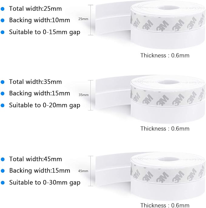 TAROSE Weather Stripping Door Seal, 16 Feet Long White | Shower Door Seal Strip - Image 2