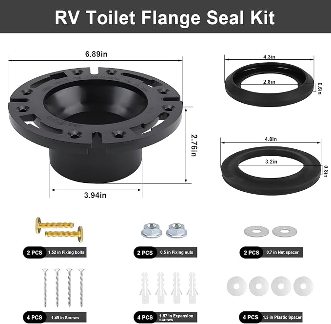 385345892 RV Toilet Seal & Floor Flange Kit - Image 3