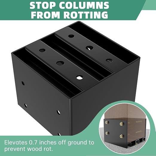6x6 Post Base, Concealed Fastener Concrete Post Anchor, Elevated Post Base | - Image 6