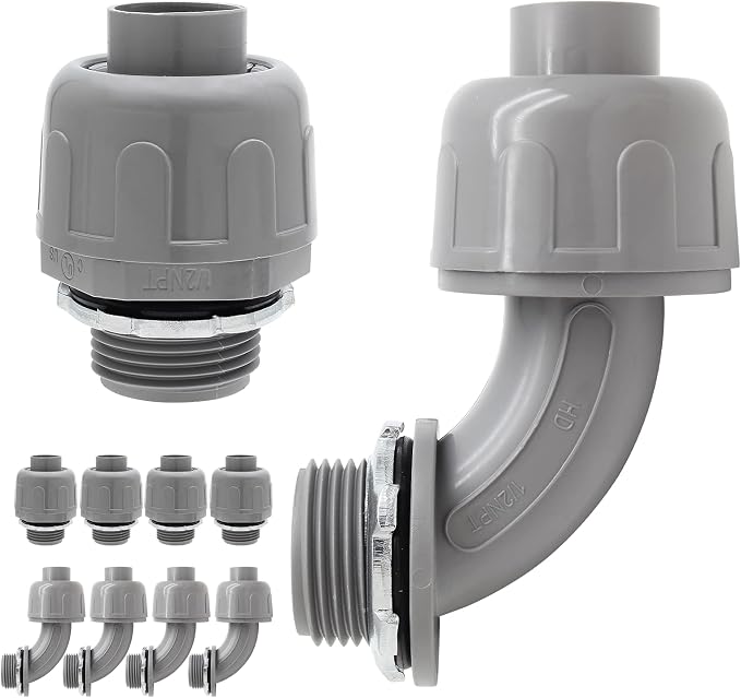 10Pcs 1/2 Inch NPT Liquid Tight Connector | Nonmetallic Electrical Conduit - Image 7