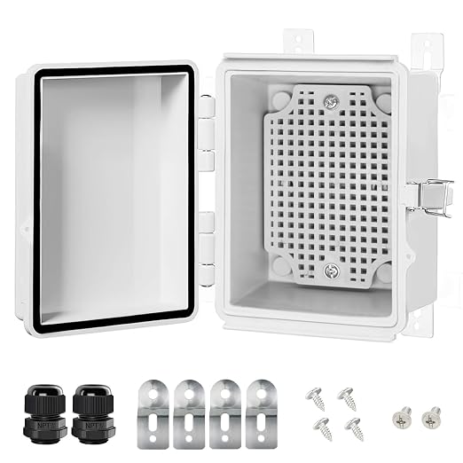Electrical Box, IP67 Waterproof Hinged Cover Stainless Steel Latch Junction Box by LeMotech